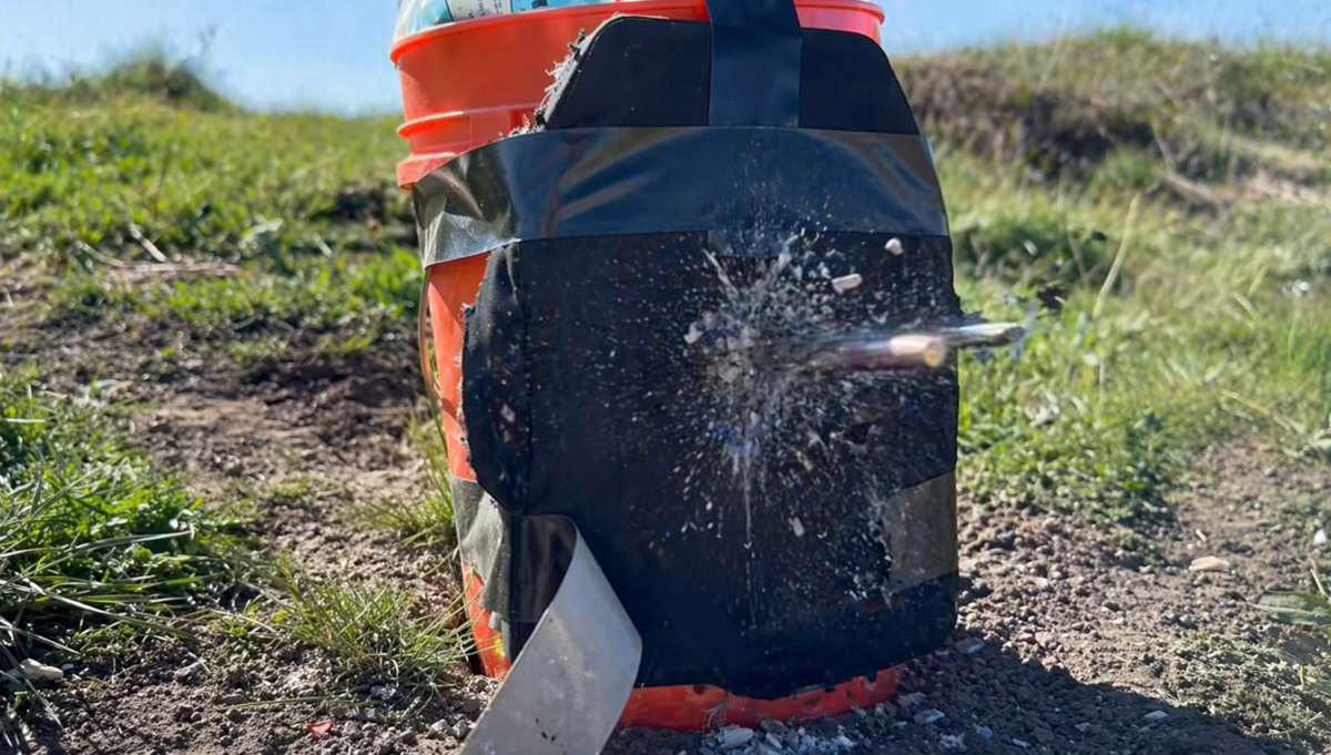 Rifle round striking a BulletSafe Level IV plate during testing